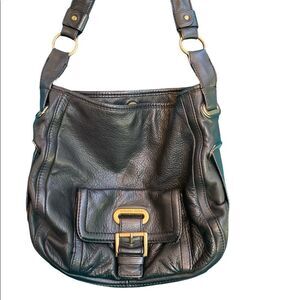 COPY - Vintage MICHAEL KORS Black Leather Medium Shoulder Bag Purse Front Buckl…